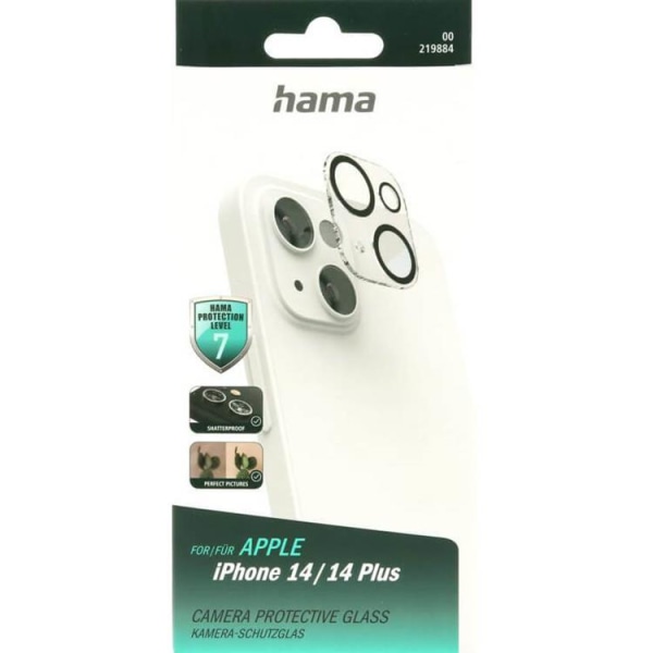 Hama iPhone 14 Plus/iPhone 14 Kameralinsecover i hærdet glas