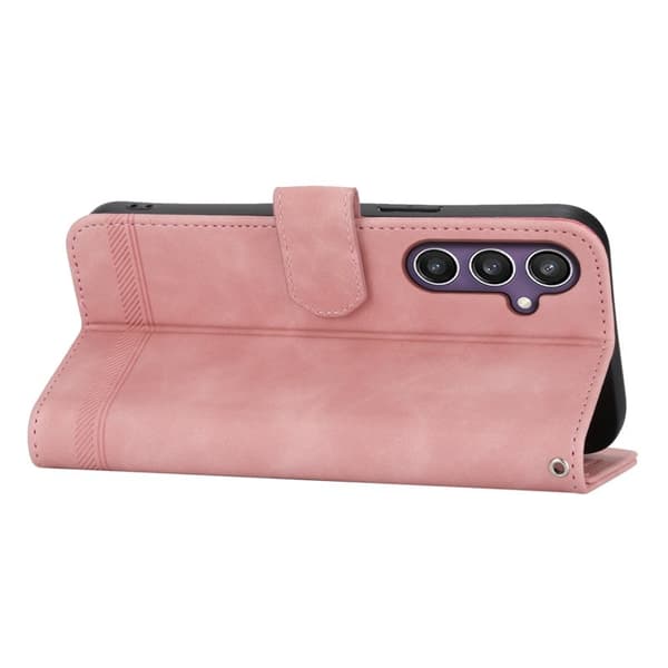 DIERFENG DF-03 Plånboksfodral KonstläderFlip - Rosa för Samsung Galaxy S24+
