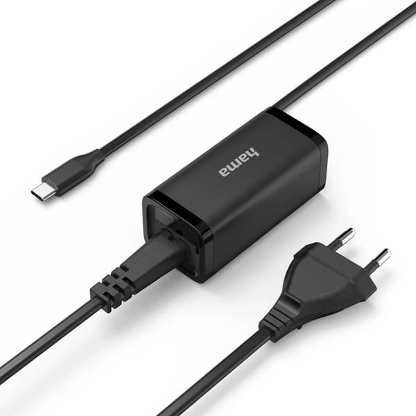 Hama Snabbladdare 45W USB-C Gan Notebook Power Supply Svart