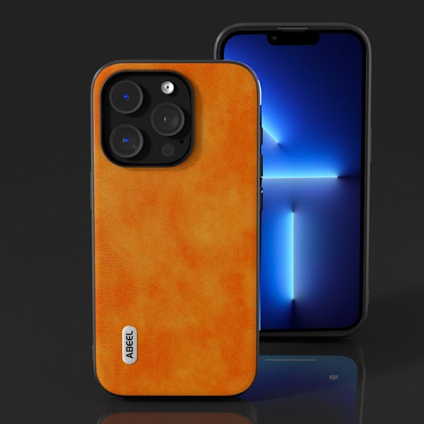 ABEEL Mobilskal till iPhone 13 Pro Max Drop-Proof PU Läder Orange