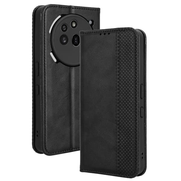 Nothing Phone (3a) Pro Plånboksfodral Retro Kickstand - Svart Svart