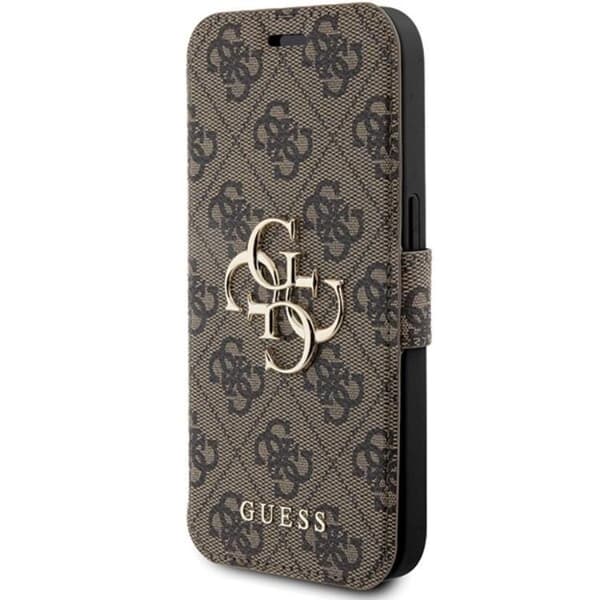 Guess iPhone 15 Pro Plånboksfodral Metall Logo - Brun Brun