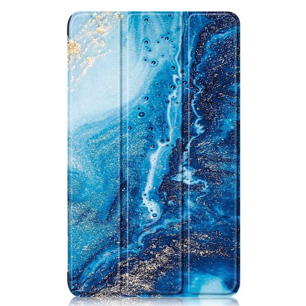 Galaxy Tab A9 Fodral Pattern Printing Tri-fold Konstläder Blå