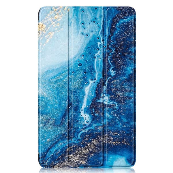 Galaxy Tab A9 Fodral Pattern Printing Tri-fold Konstläder Våg