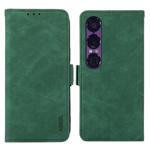 ABEEL Sony Xperia 1 VII Konstläder Plånboksfodral RFID-Skydd - Grön Grön