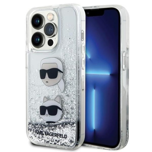 Karl Lagerfeld iPhone 14 Pro Mobilskal Liquid Glitter - Transpar
