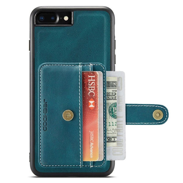 JEEHOOD Konstläder Plånboksfodral för iPhone 7 Plus/8 Plus - Blå
