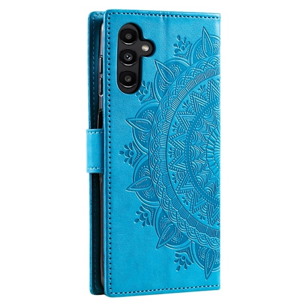 Galaxy A24 4G Plånboksfodral Imprinted Mandala Flower - Blå Blå