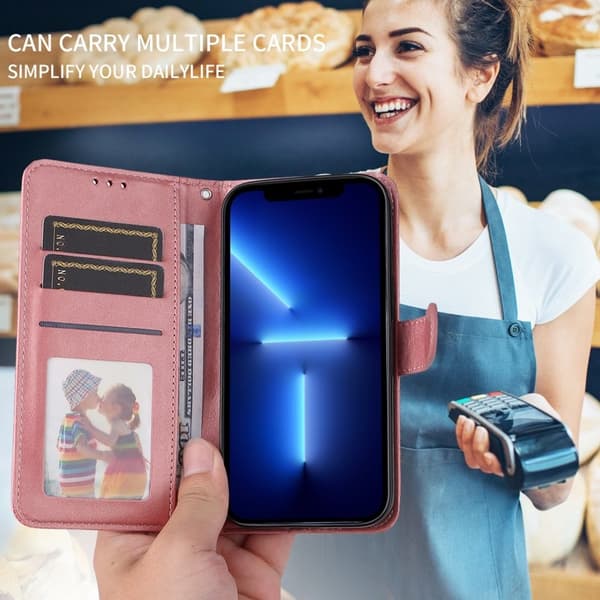 Samsung Galaxy S26 Plus Plånboksfodral Konstläder Folio Flip - Rosa
