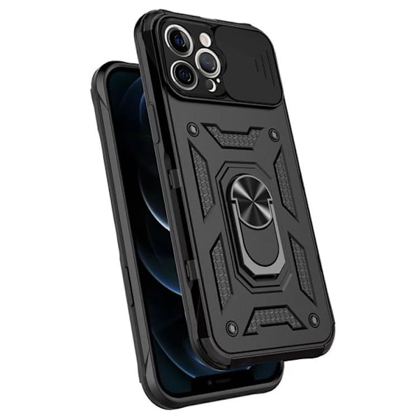 iPhone 14 Pro Case Kamerafdæksel Kickstand - Sort Black