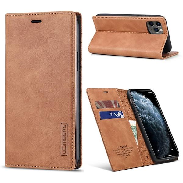 LC.IMEEKE iPhone 11 Plånboksfodral i Konstläder - Brun