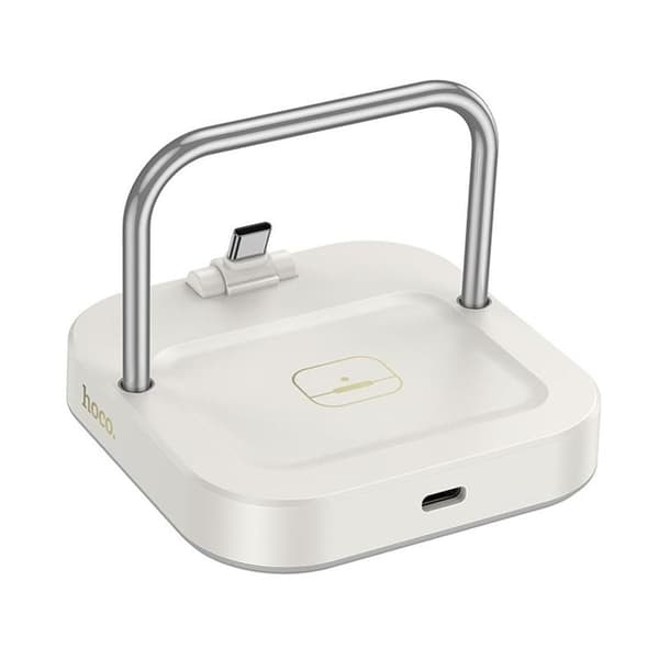Hoco 2in1 Trådlös Laddare 5W PD QC 3A 30W CQ16B - Vit Vit