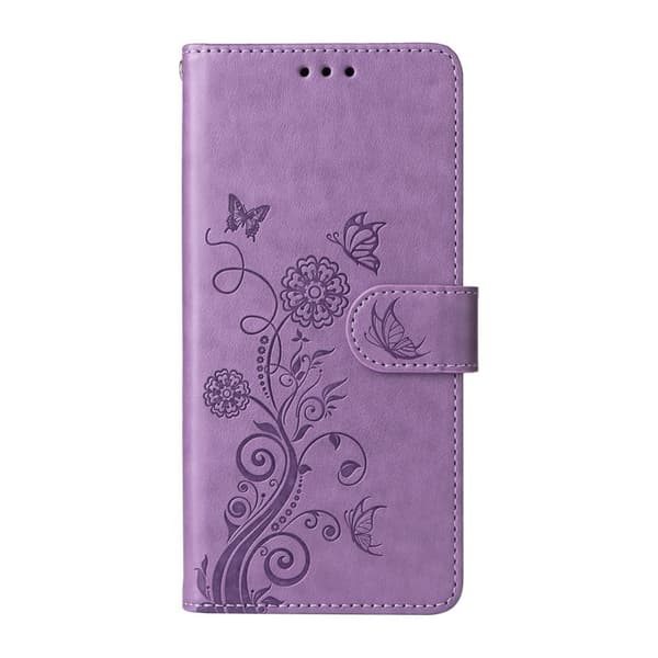 Oppo Find X9 Pro 5G Plånboksfodral Konstläder Blomtryck - Lila