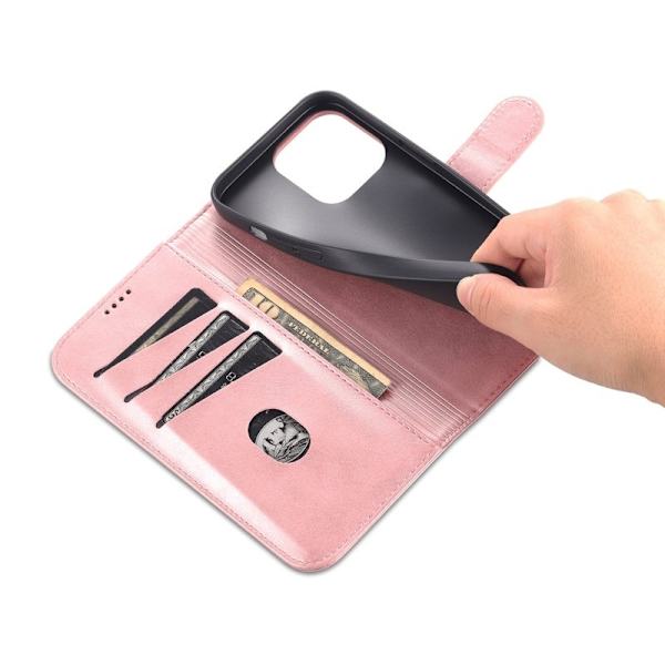 AZNS iPhone 14 Pro Max Plånboksfodral Konstläder - Roséguld