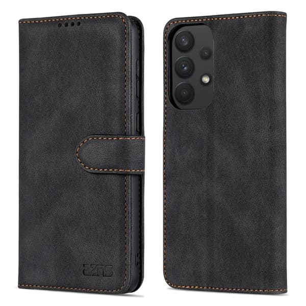 AZNS Samsung Galaxy A33 5G Plånboksfodral i Konstläder - Svart