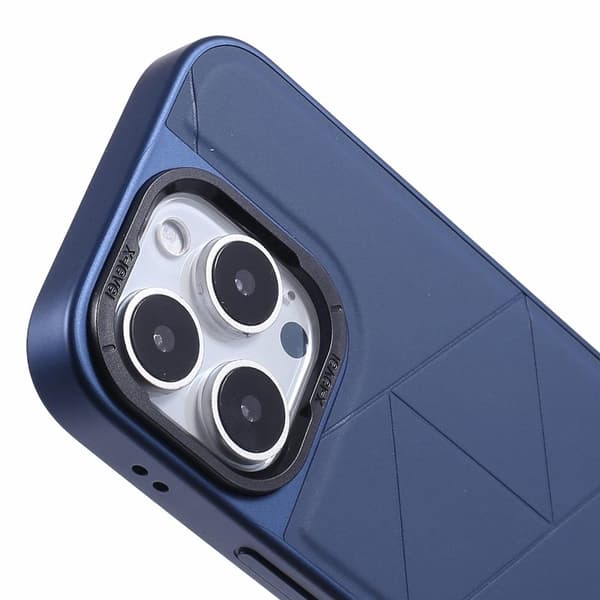 X-LEVEL Mobilskal till iPhone 16 Pro Geometrisk PC+TPU Läder Blå