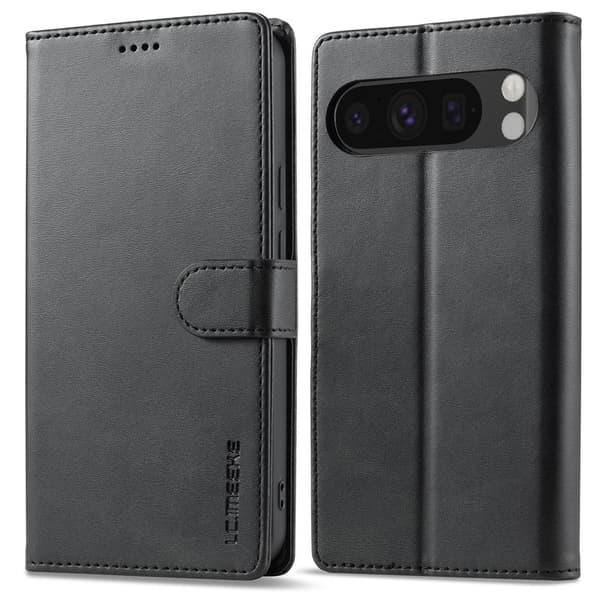 LC.IMEEKE Google Pixel 9 Pro Plånboksfodral Konstläder - Svart