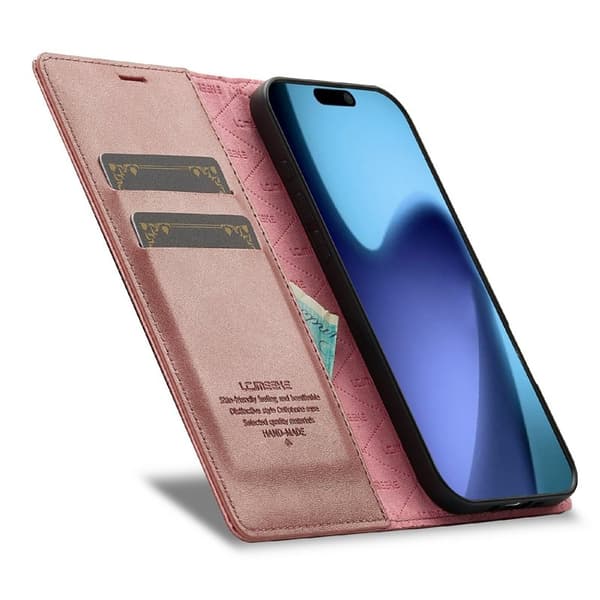 LC.IMEEKE iPhone Air Plånboksfodral Konstläder- Roséguld