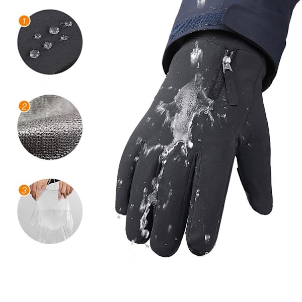 Anti-Slip Vinter Mobil Sports Touchvantar/Handskar Size L Svart