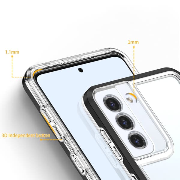 Galaxy S22 Plus Skal Clear 3in1 - Sort Black