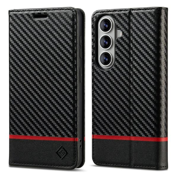 LC.IMEEKE Plånboksfodral för Samsung Galaxy S26 Plus Konstläder - Svart