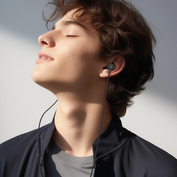 Acefast L2 In-Ear Hörlurar USB-C, mikrofon och fjärrkontroll 1,2 m Svart