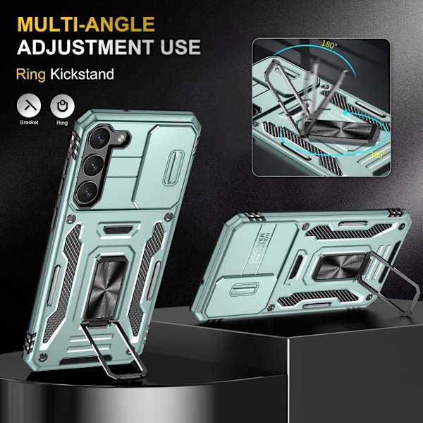 Galaxy S24 Mobilskal Kickstand med Linskydd - Turkos