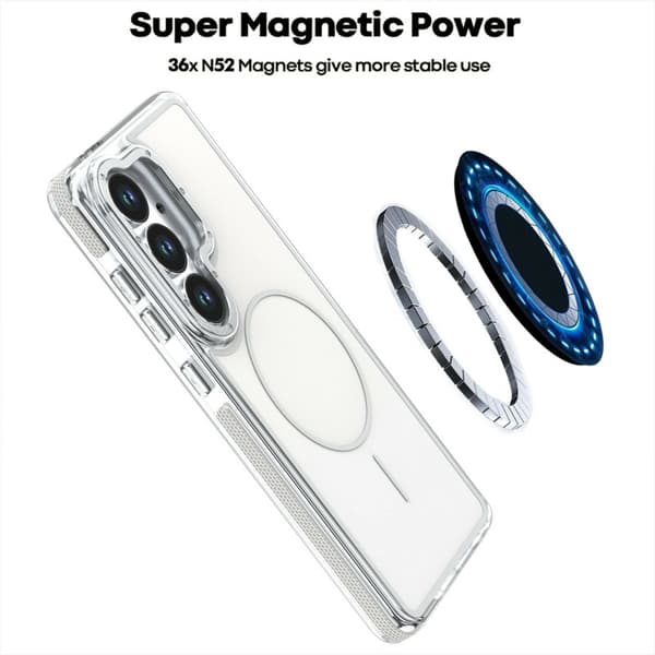 Mobilskal för Samsung Galaxy S26 Plus Magnetiskt Shockproof TPU PC - Vit