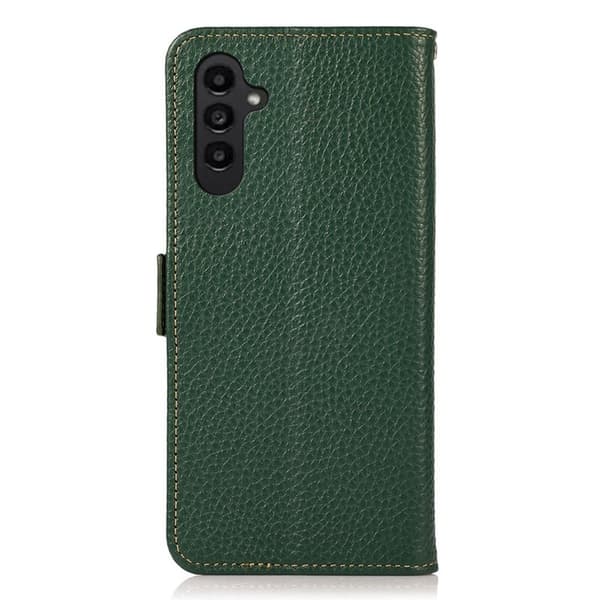 KHAZNEH Samsung Galaxy S26 / S26 Pro Plånboksfodral Äkta Läder RFID Skydd - Grön