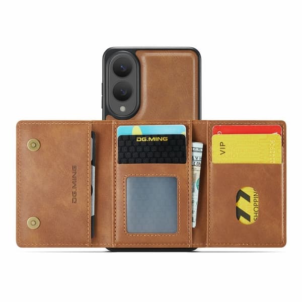 DG.MING M5 Series Mobilskal till Samsung Galaxy S25 Edge Konstläder Brun