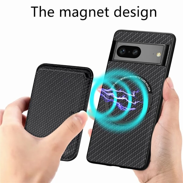 Google Pixel 7A Mobilskal Korthållare Detachable - Svart Svart