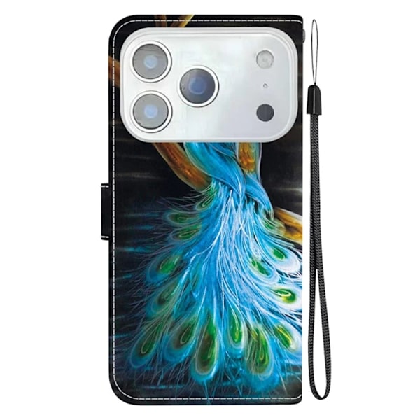 iPhone 17 Pro Max Plånboksfodral Med Lanyard - Peacock