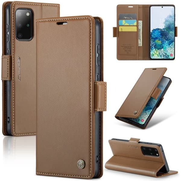 CASEME Plånboksfodral Konstläder för Samsung Galaxy S20 Plus - Brun