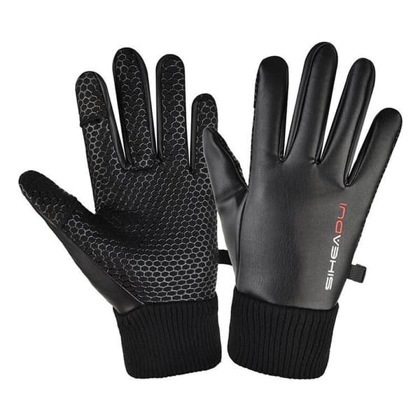 Herre Isolerede Anti-Slip Mobil Touchhandsker/Vanter - Sort Black