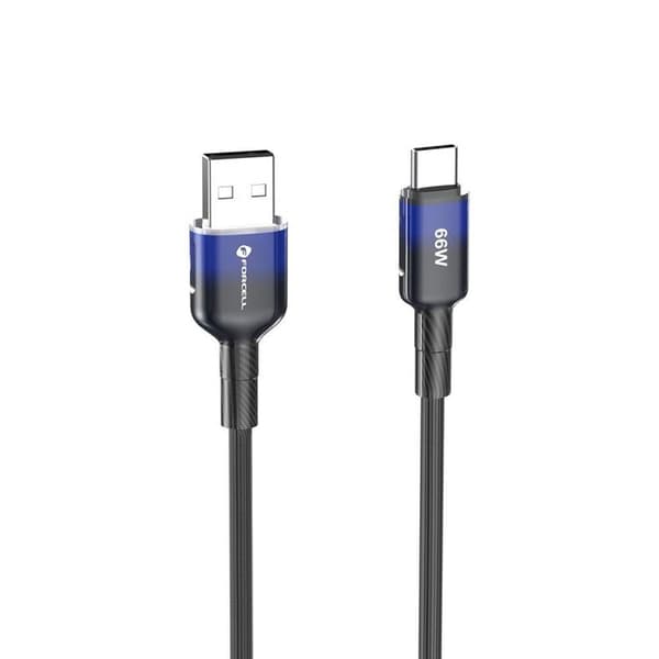 FORCELL USB-A till USB-C 66W Kabel 3A 1m QC4.0 C352 - Svart Svart