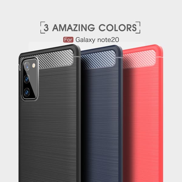Carbon TPU Cover til Galaxy Note 20 - Sort Black