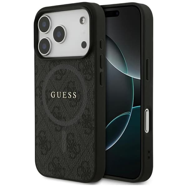 Guess telefontaske til iPhone 17 Pro MagSafe 4G Ring Classic Logo - Sort Svart
