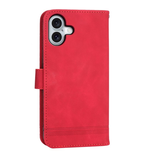 DIERFENG DF-03 iPhone 16 Plus Plånboksfodral Konstläder - Röd