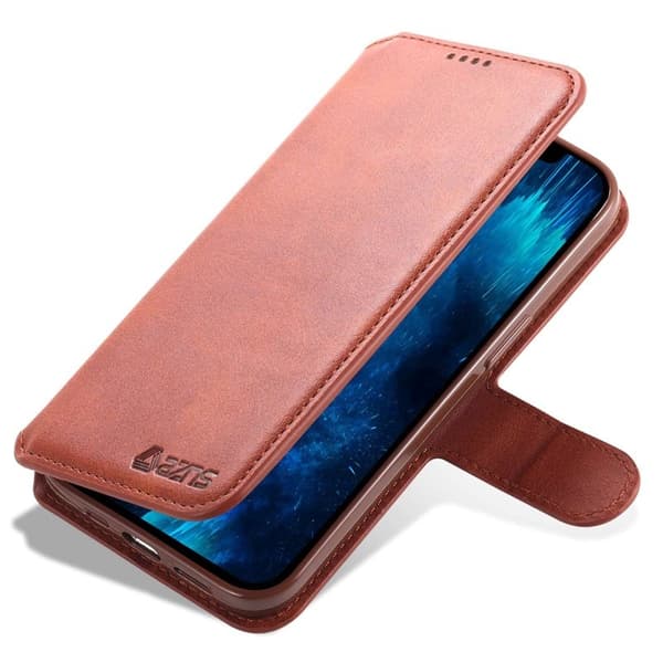 AZNS iPhone 14 Pro Plånboksfodral Konstläder - Full Protection - Brun