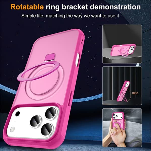 Mobilskal till iPhone 17 Pro Max MagSafe TPU+PC Kickstand - Rosé Rosa