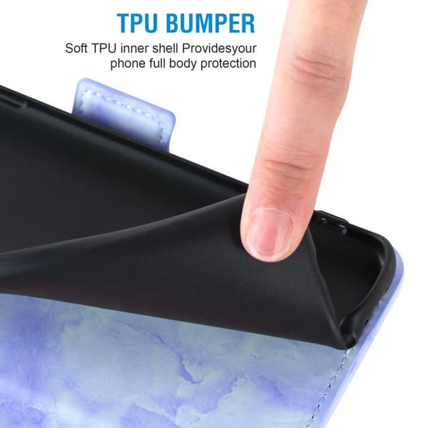 Samsung Galaxy S26 Plånboksfodral Marmor Mönster Dubbel Magnetlås - Lila