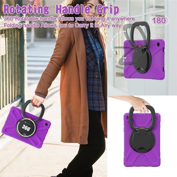 Mobilskal till Galaxy Tab A9 Plus Kickstand Handle Grip - Lila Lila
