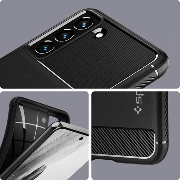 Spigen Rugged Armor -kuori Galaxy S21 FE - Mattamusta Black