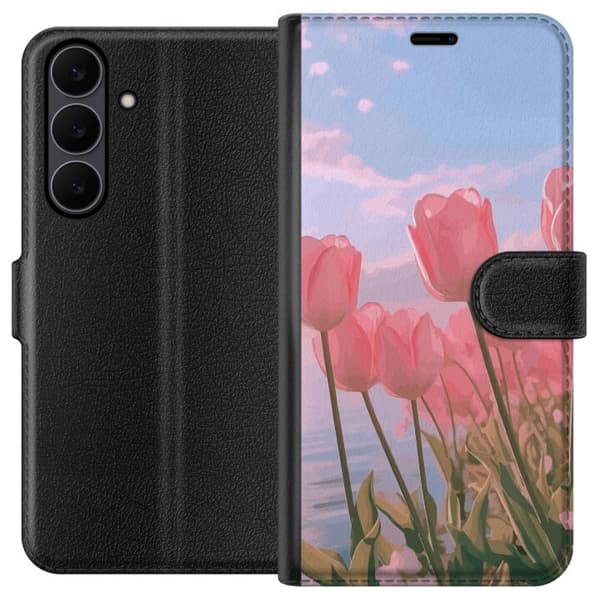 Plånboksfodral till Samsung Galaxy S25 FE med Rosa Tulpaner