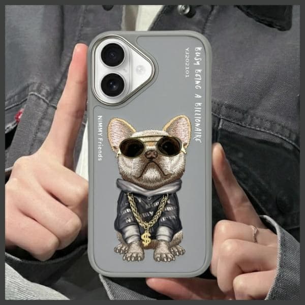 Nimmy Mobilskal till iPhone 16 Glasses Cool Dog - Grå Grå