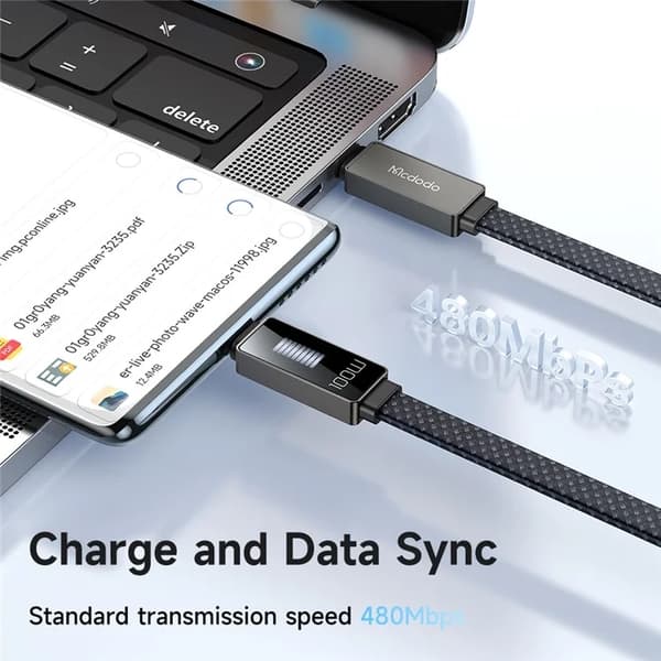 MCDODO USB-C - USB-C 100W Kabel 1.2M PD CA-4470 - Svart Svart