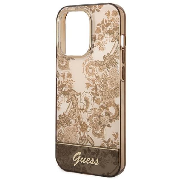 GUESS iPhone 14 Pro Max Skal Porcelain Collection - Ocher Brun