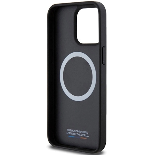 BMW iPhone 15 Pro Max Mobilskal Magsafe Perforated Twisted Line Svart