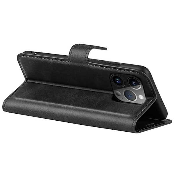 iPhone 15 Pro Max Plånboksfodral Calf Flip Folio - Svart Svart