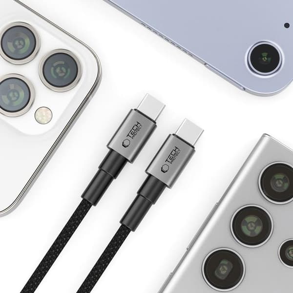Tech-Protect USB-C Til USB-C Kabel Ultraboost 25CM 60W - Grå Grå